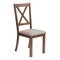 Monarch Specialties Dining Chair, Set Of 2, Side, Upholstered, Kitchen, Dining Room, Brown Fabric, Walnut Wood Frame I 1311 - alternate 1